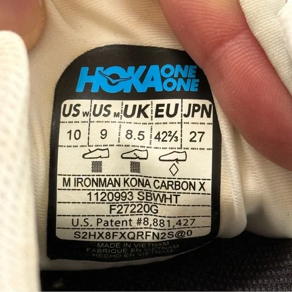 Hoka Ironman Kona Carbon X - Scuba Blue / White - Women's Size 10, Men's Size 9